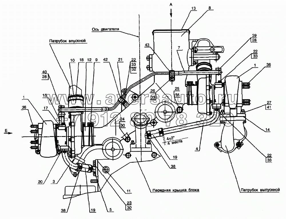 Установка турбокомпрессоров ТКР7С-6